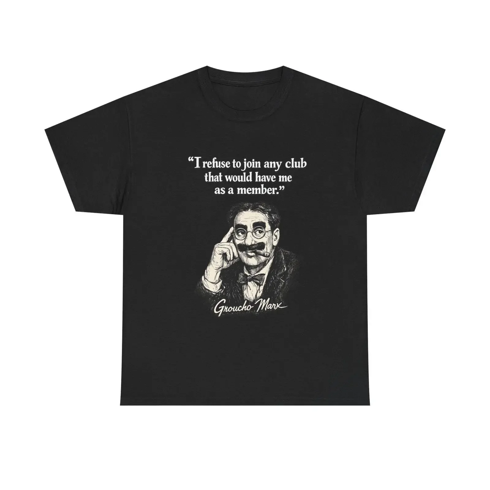 Groucho Marx T Shirt Vintage vintage Washed Slightly Unisex Stretched homme Stylish Breathable Comfortable Casual Versatile