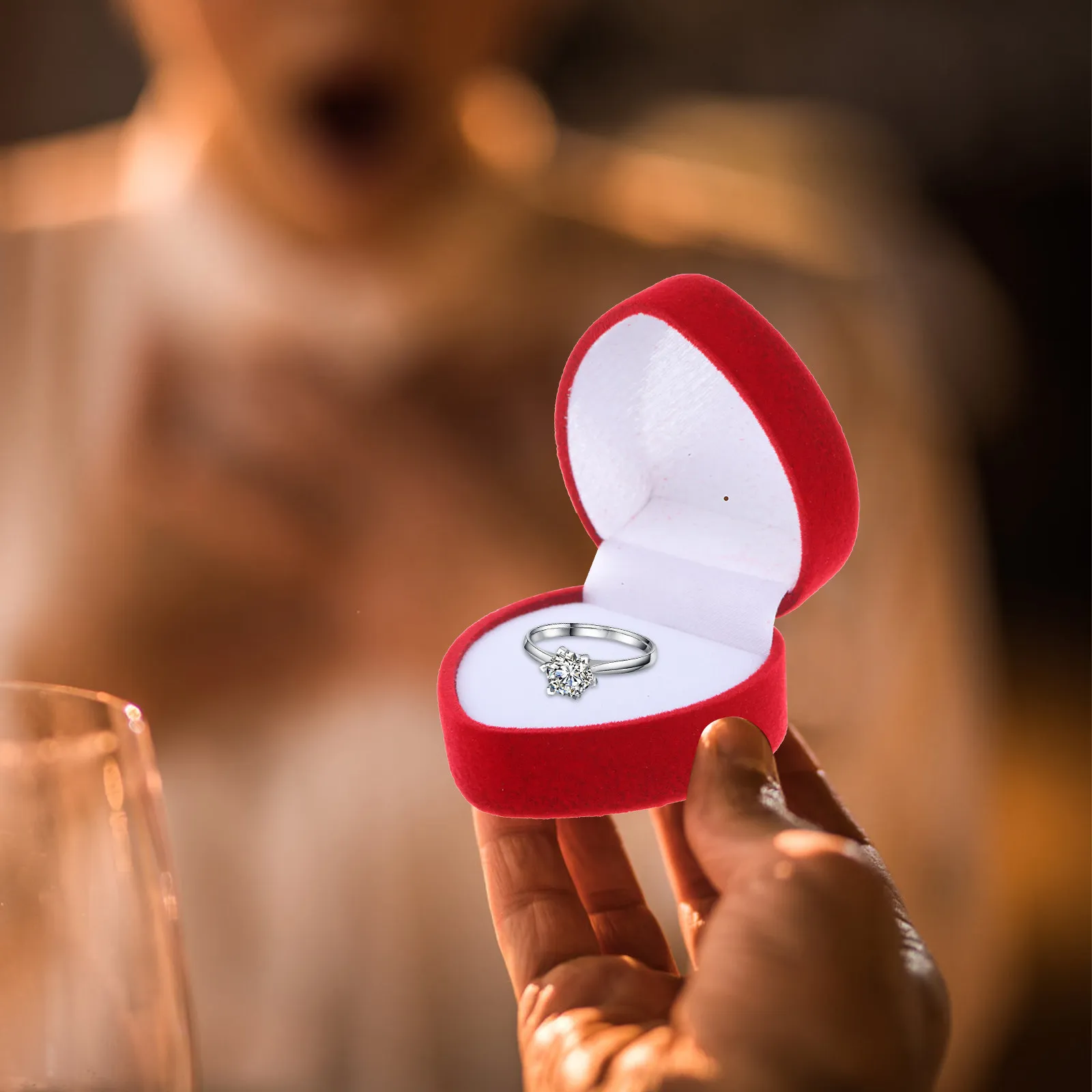 

6 шт. портативных коробочек для колец в форме сердца, футляры для хранения свадебных украшений, держатели для обручальных колец, подарок на предложение руки и сердца, подарок на девичник