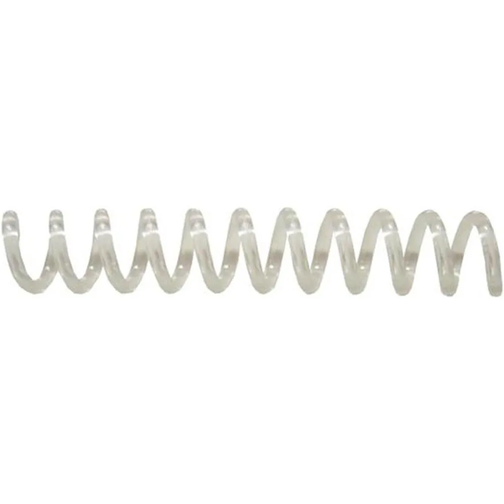 Прозрачный спиральный позвоночник 7 мм x 305 мм, шаг 4:1, упаковка по 100 шт.