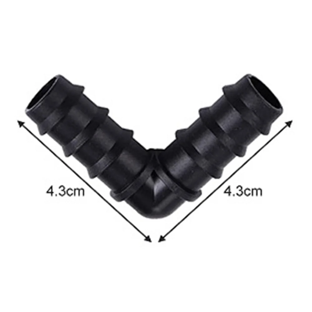 10 Pieces 16mm Elbow Drip Irrigation Hose Connectors Black Plastic Barbed Fittings For Garden Lawn Sprinkler System Watering Kit