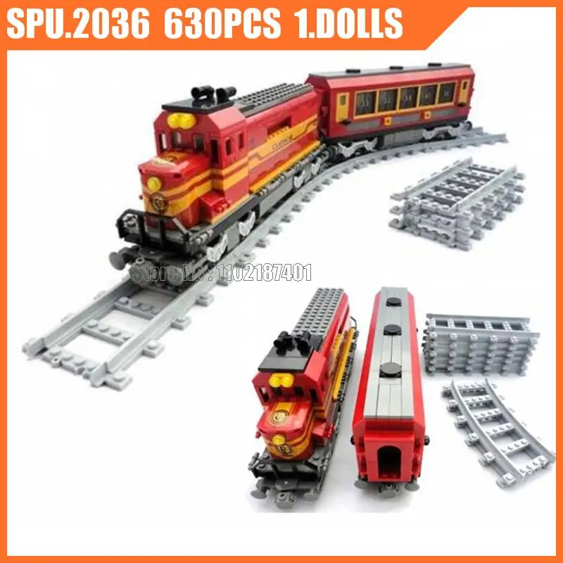 25902 630 stücke städtische orange klassische Retro Vintage alte Zug Schiene Eisenbahn Baustein Spielzeug Ziegel