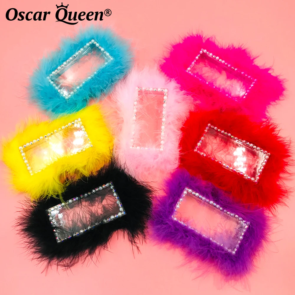 Feather Diamond Mink Lashes Cases Bulk 2/4/5 Pcs Vendor Mink Eyelashes Boxes Package Wholesale Fake Lash Boxes Packaging Make Up