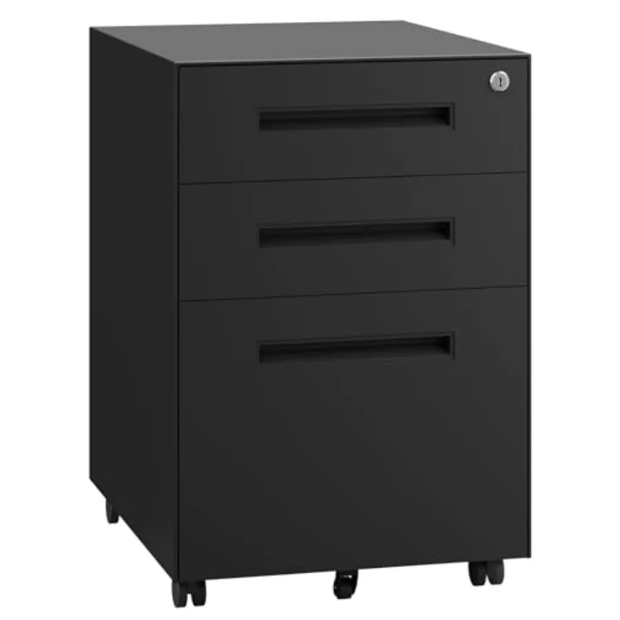 3 Drawer Metal Rolling File Cabinet Under Desk Filing Cabinet