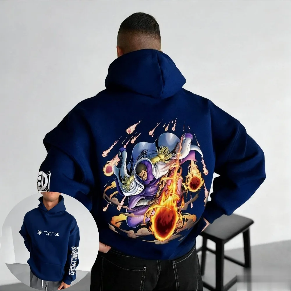 

One Piece Akainu Hoodie Anime Unisex Sakazuki Graphic Print Sweatshirt Streetwear Autumn Winter Casual Fitness Long Sleeve New