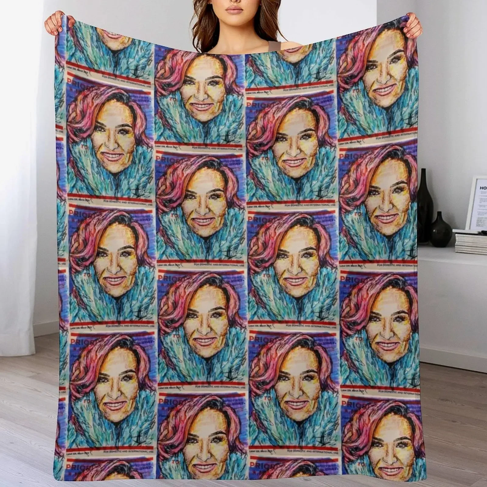 Molly Burke drawing Throw Blanket Compact Warm Blanket for Car Road Trip