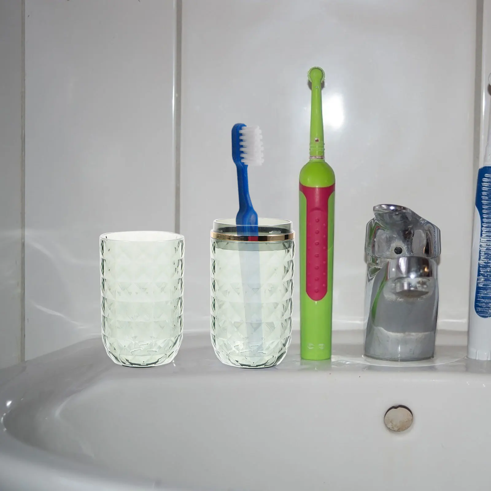 2 set Multipurpose Toothbrush Case For Travel Toothpaste Storage Box Portable Holder Compact Design Durable Pet Material For