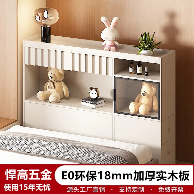 Bedside Crack Bedroom Bedside  Bedside  Long Solid Wood Narrow Shelf Storage Locker