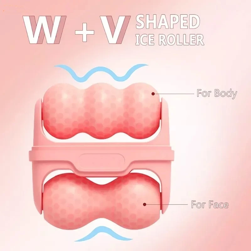 Rolka chłodząca z podwójną głowicą do masaż oczu twarzy masażer do twarzy do zmarszczek ulga w bólu pielęgnacja skóry twarzy terapia zimnem
