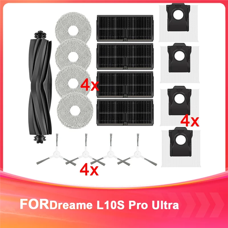 

AB15-для Dreame L10s Pro ультранагревающий робот-пылесос, основная боковая щетка, фильтр Hepa, швабра, тканевые мешки для пыли, детали