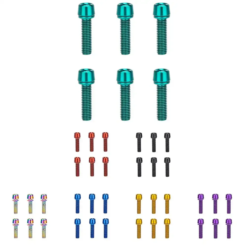 

6pcs Bike Handlebar Stem Bolts M5*18mm Multicolored M5 Bolts Bicycle Stem Screw Cycling Replacement Accessories