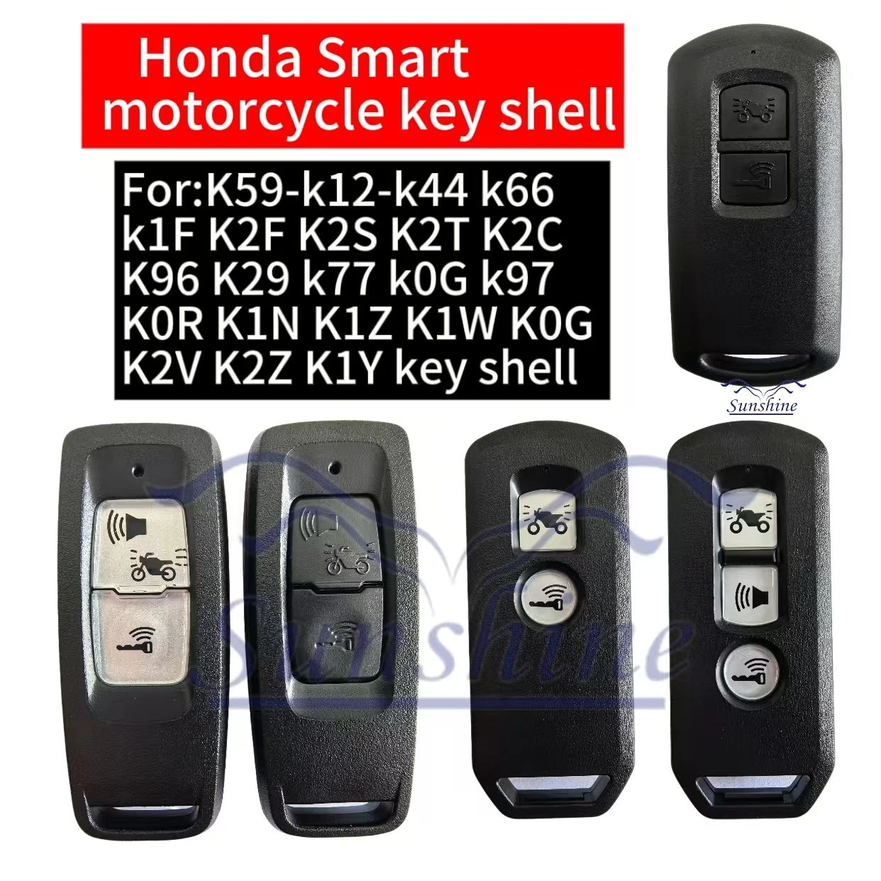 Sunshine Honda remote key replacement shell PCX PCX160, K1Z,Motorcycle X-ADV SH 300 150 125 Forza PCX 150 Hybrid K01 K77 K96 K97