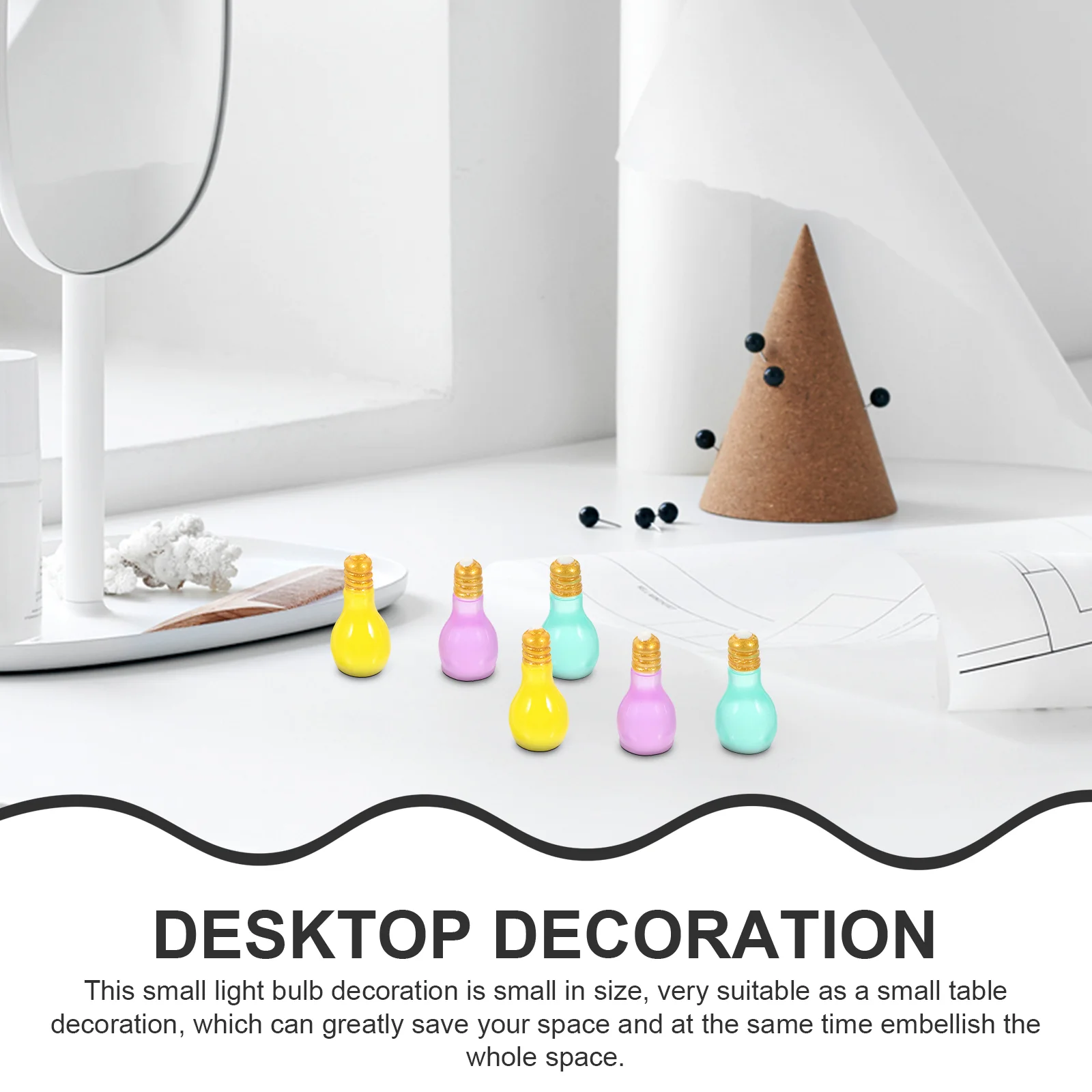 30 Pcs DIY Fluorescent Accessories Mini Home Decoration Miniature Resin Bulb Model Keychain