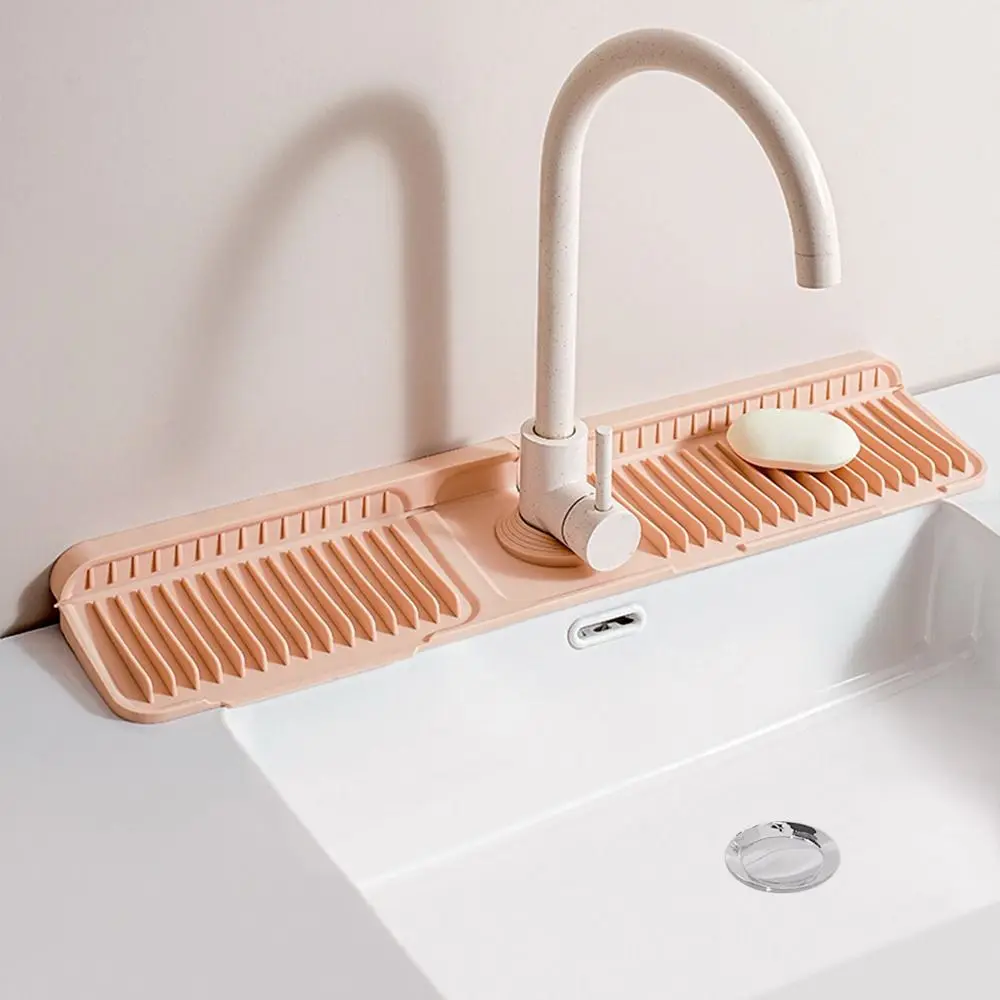 1Pcs Drying Pad Faucet Mat Silicone Water-absorbent Draining Mat Wear Resistant Countertop Protector Quick-drying Sink Mat