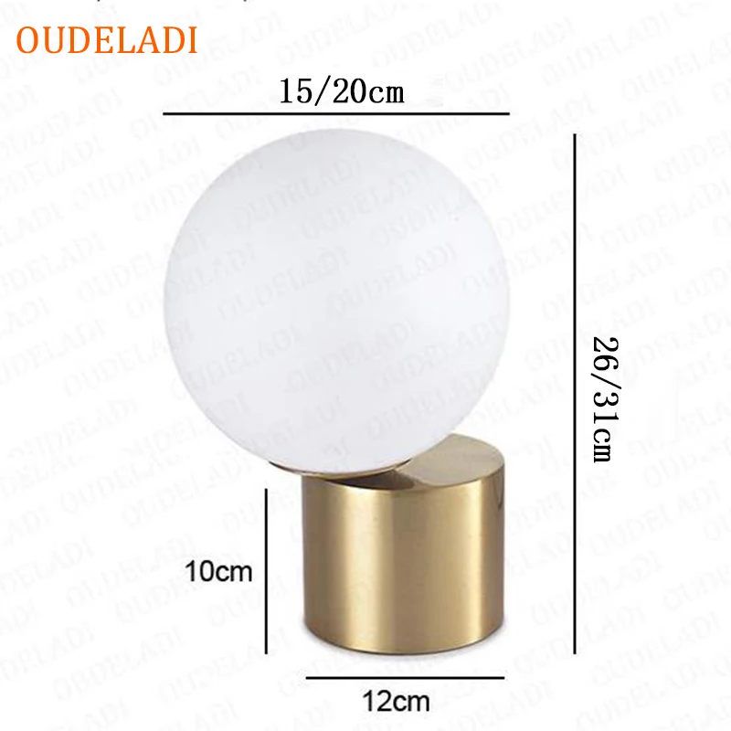 Imagem -06 - Nordic Glass Ball Latão Candeeiros de Mesa Led Eye Protection Sala Quarto Estudo Cabeceira Mesa de Luz Home Decor Luminária