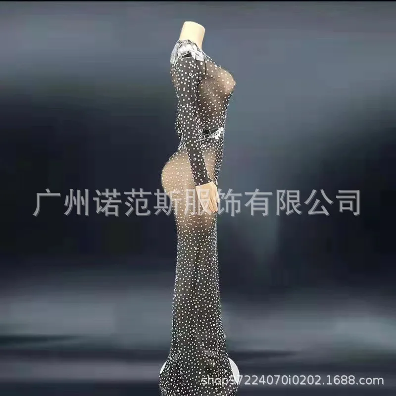 High Quality Womens Bar Mitzvah Crystal Diamond Sexy Black Club Dress High Split Up The Ante Womens Annual Meeting Party Dresses