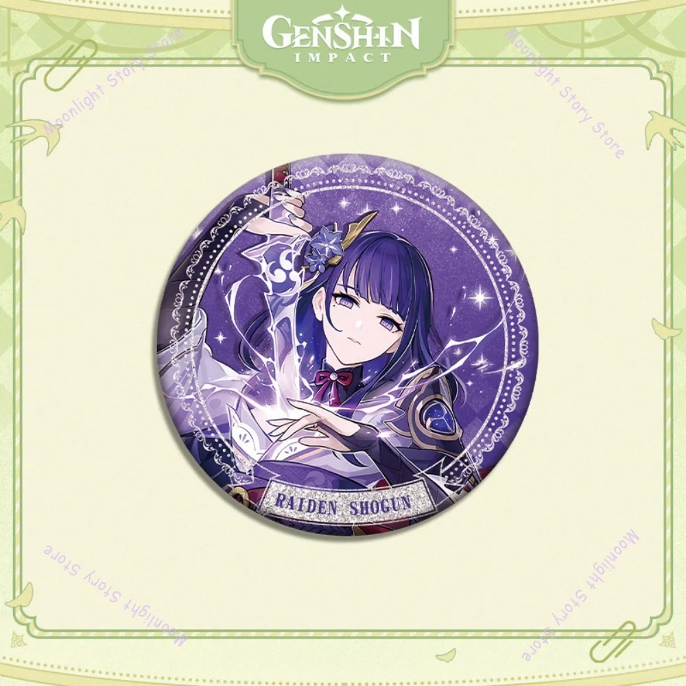 Genshin Impact Anime Merch Badge Zhongli Raiden Shogun Venti Scaramouche broche pendentif sac accessoires cadeau d'anniversaire