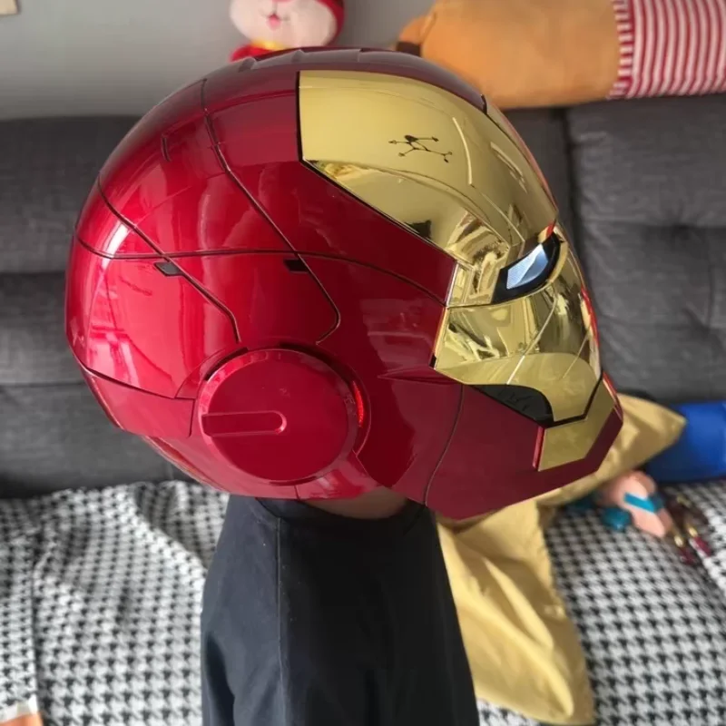 Hot 1:1 Adult Iron Man Mk50 Helmet Anime Figures Wearable Voice-Activated Deformation  Around Marvel Model Dolls Cosplay Toy Gif