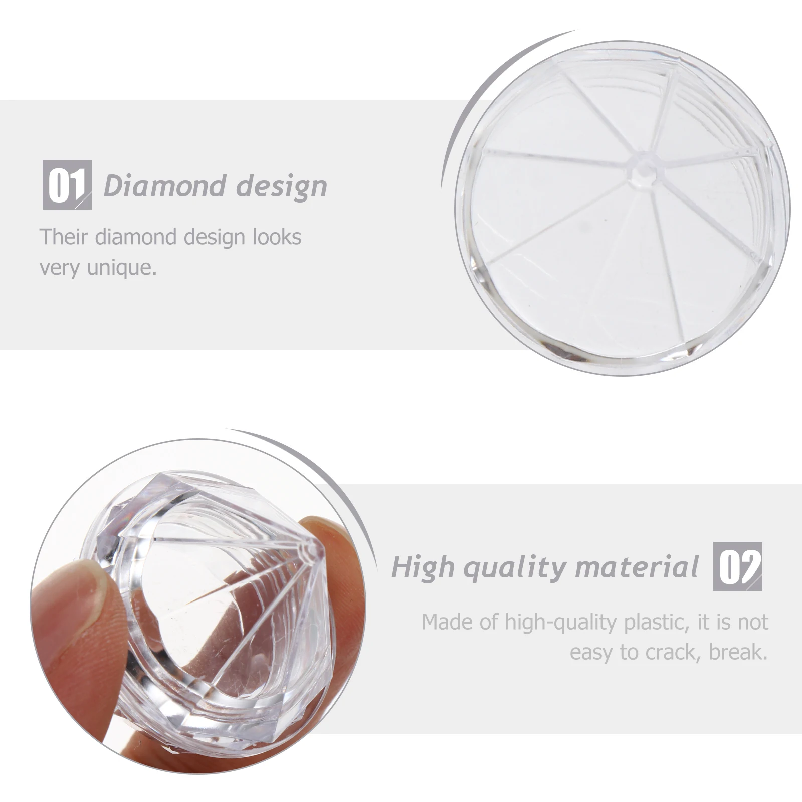 50 peças 5g sub garrafas caixas de creme com design de diamante para armazenamento de amostras de viagem à prova d'água compacto recarregável beleza