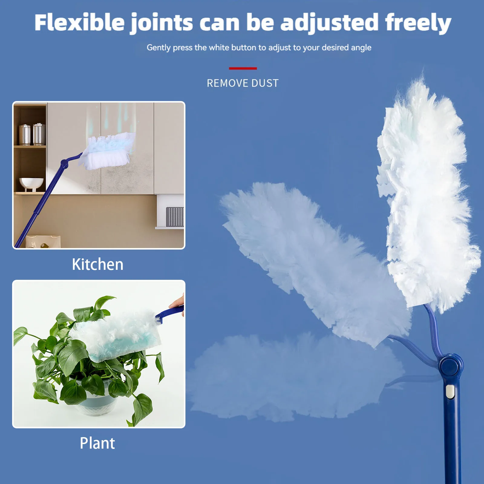 Picture 4: 40PCS Fluffy Duster Refills Extender Handle Disposable Microfiber Duster Refills Multi Surface Duster Refills Kit for Cleaning