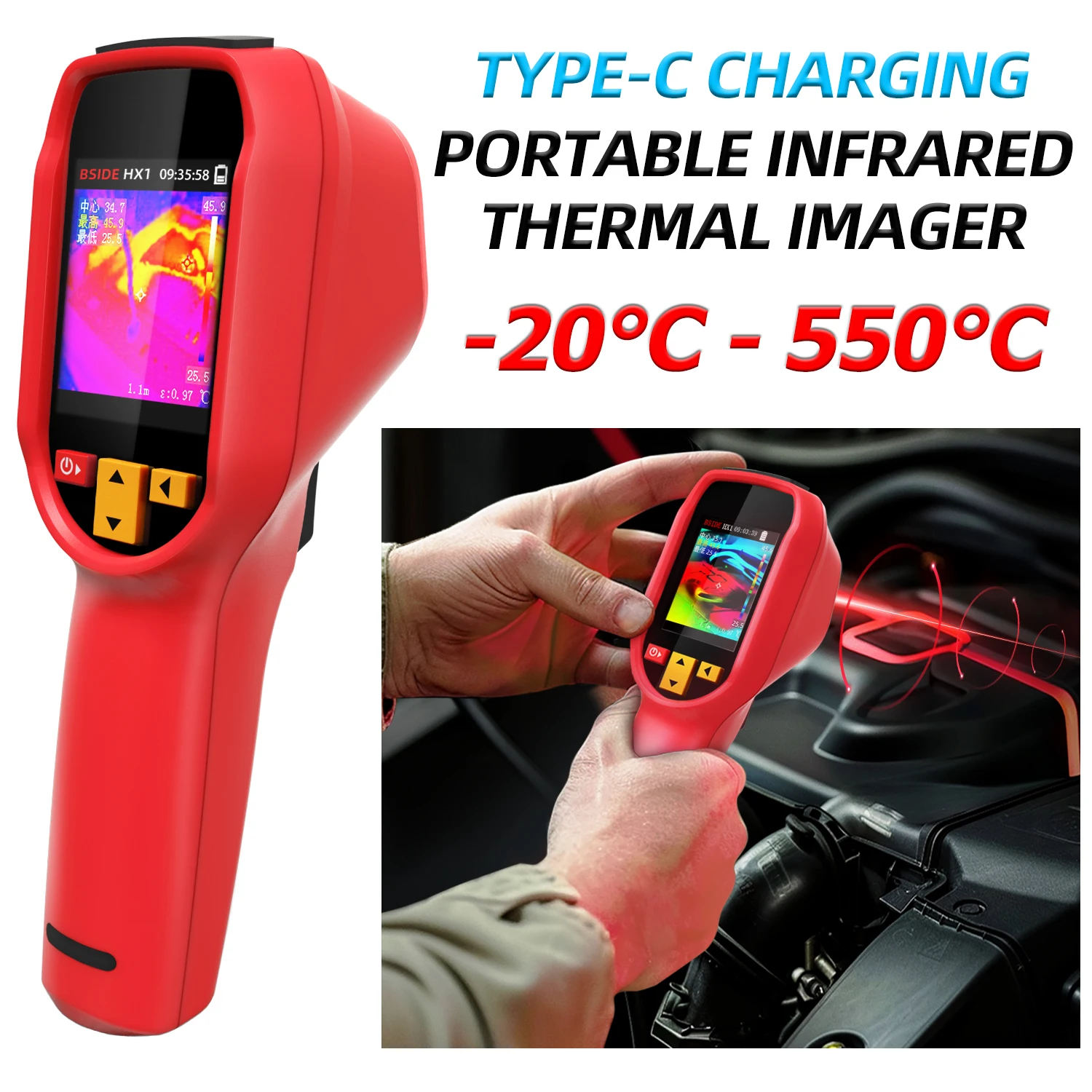 Professional Thermal Imaging Camera 240*240 Handheld Thermal Imager Infrared Temperature Meter For Repair/PCB/Pipeline Detection