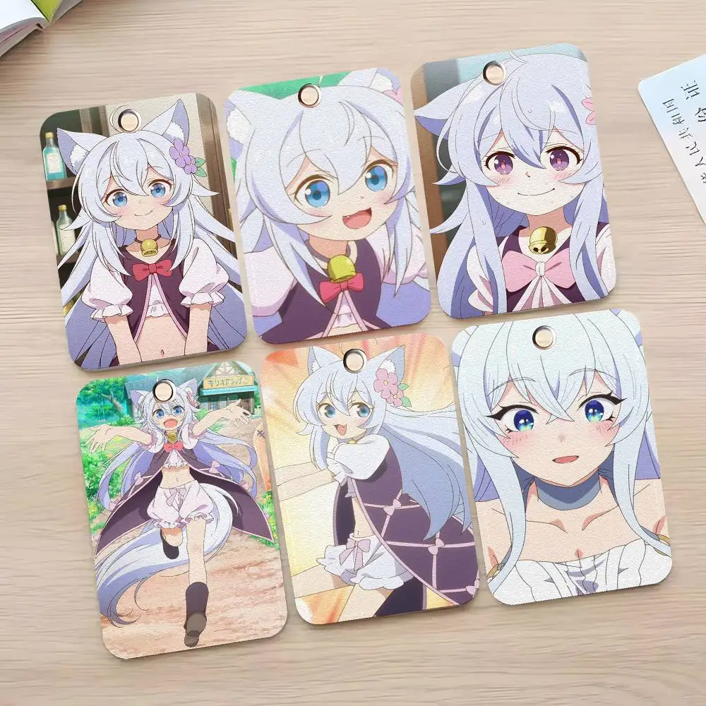 

1 шт., Noela, аниме, наркоман в другом мире, милый чехол для карт с кошачьими ушками для девочек, брелок для ключей, сумка для карт доступа, кольцо для ключей, кожаное кольцо