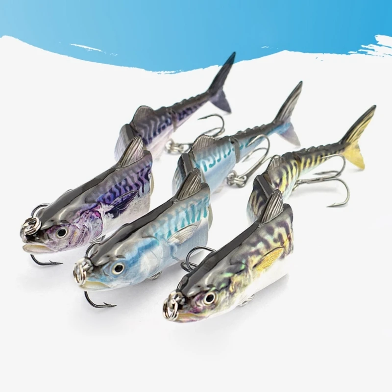 4 Section Tunas Lures MultiJointed Swimbaits Hard Jointed Basses Fishing Lures for Freshwater & Saltwater Easy to Use 69HD