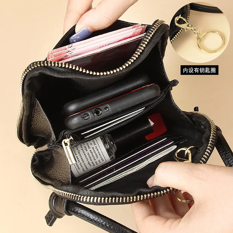 Women's Small Crossbody Bags Women Soft Leather Shoulder Messenger Bag Designer Ladies Cell Phone Pocket Purse Simple Handbag