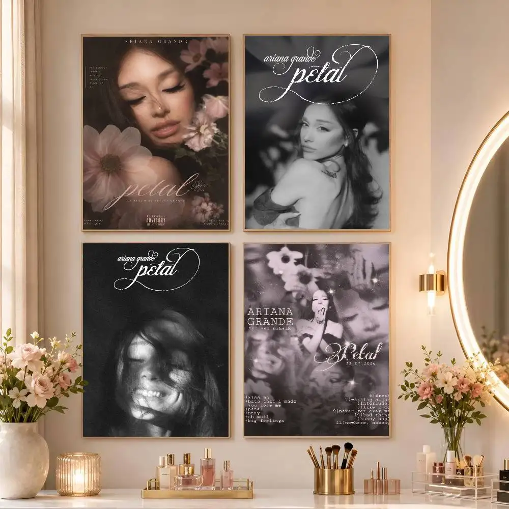 SINGER A-Ariana P-Petal    Whitepaper Poster Waterproof Paper Sticker Coffee House Bar Aesthetic Art Wall Painting