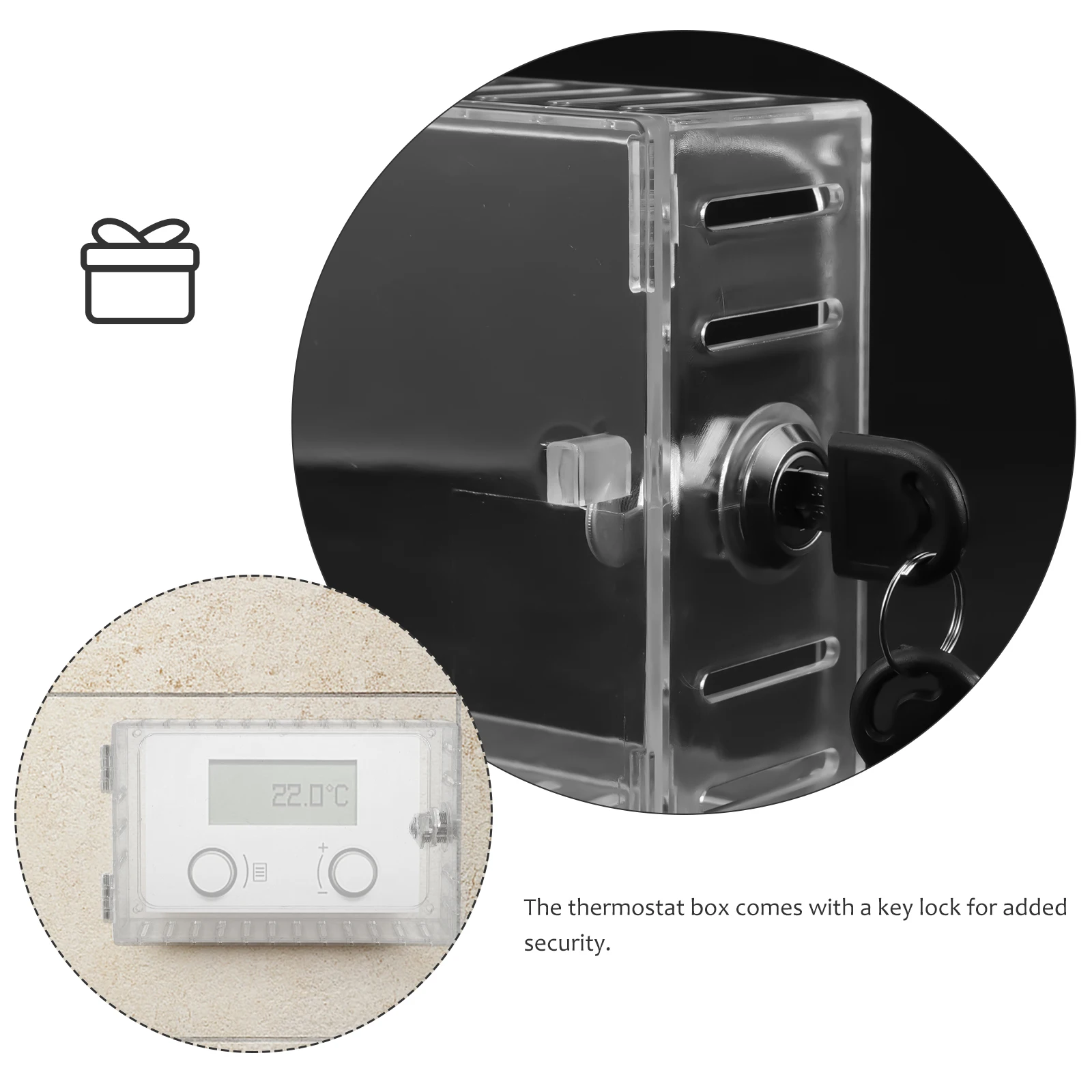 

Thermostat Lock Clear Thermostat Lock Box Housing Wall Cover Compatible Secure Durable System Accessory
