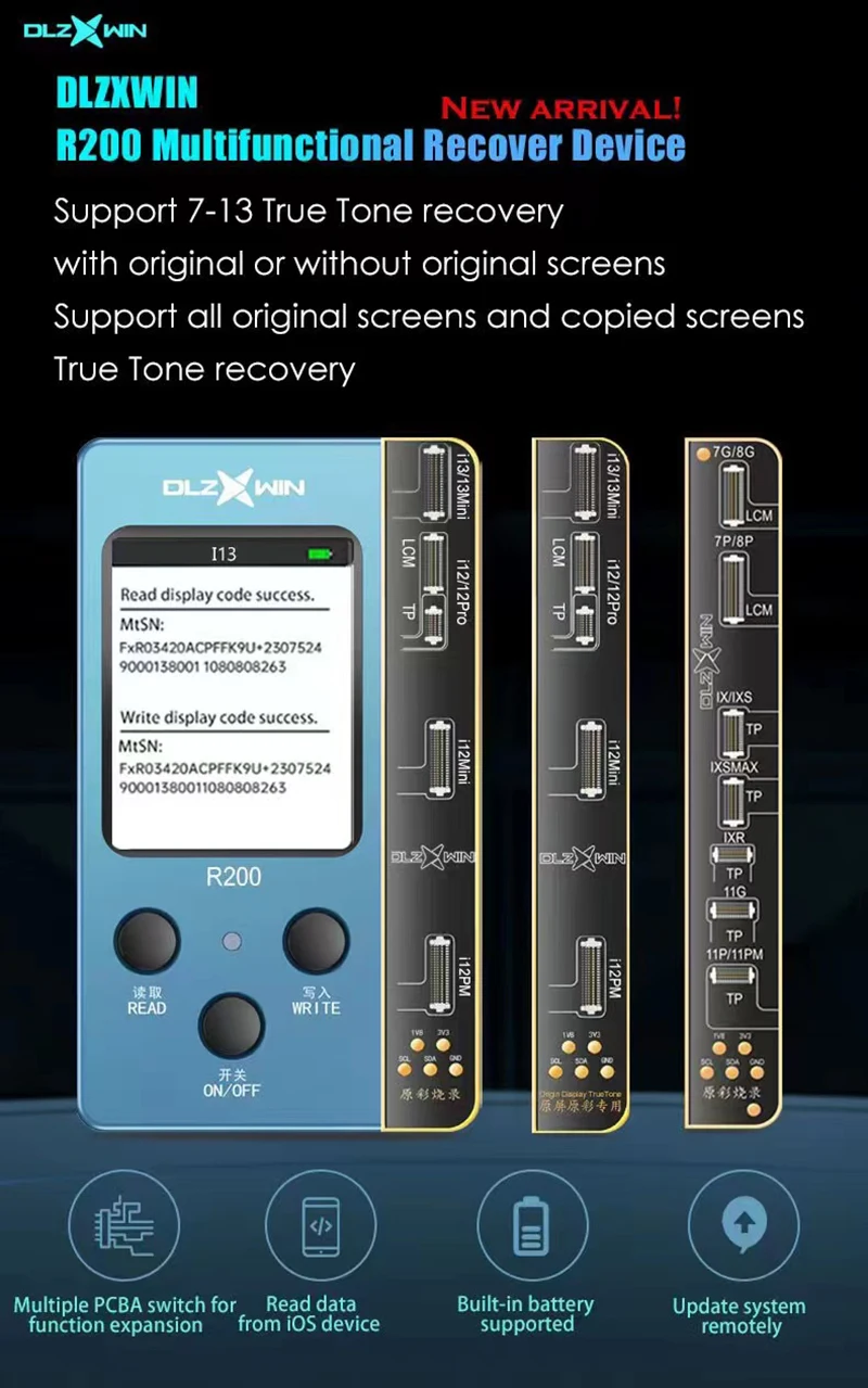 Imagem -04 - Tela Lcd True Tone Recovery Programmer Apto para Iphone x 11 12 13 14 Original e Não Original Reparo de Cores dl R200