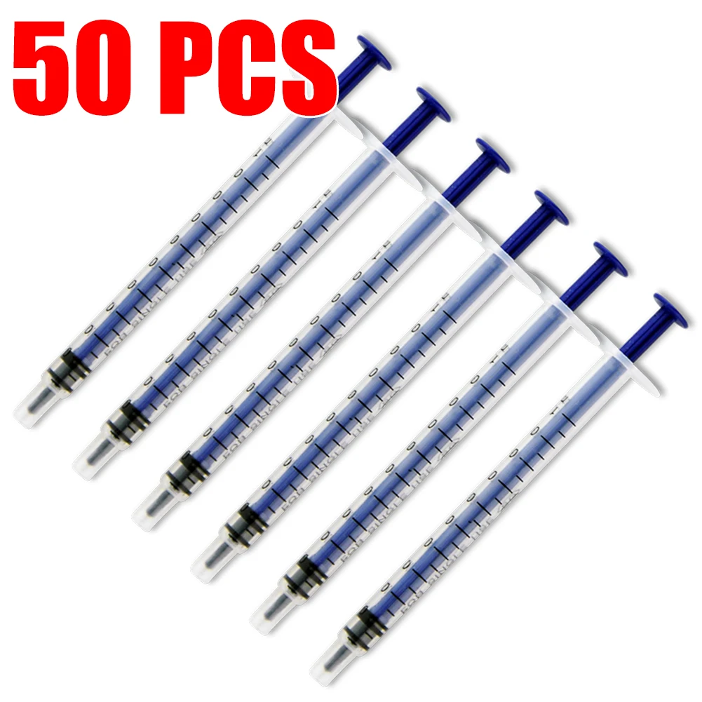 50pcs/lot 1ml Syringes 1cc Plastic With OPP For Lab Industrial Dispensing Adhesives Soldering Paste Without Needles Tool Syring