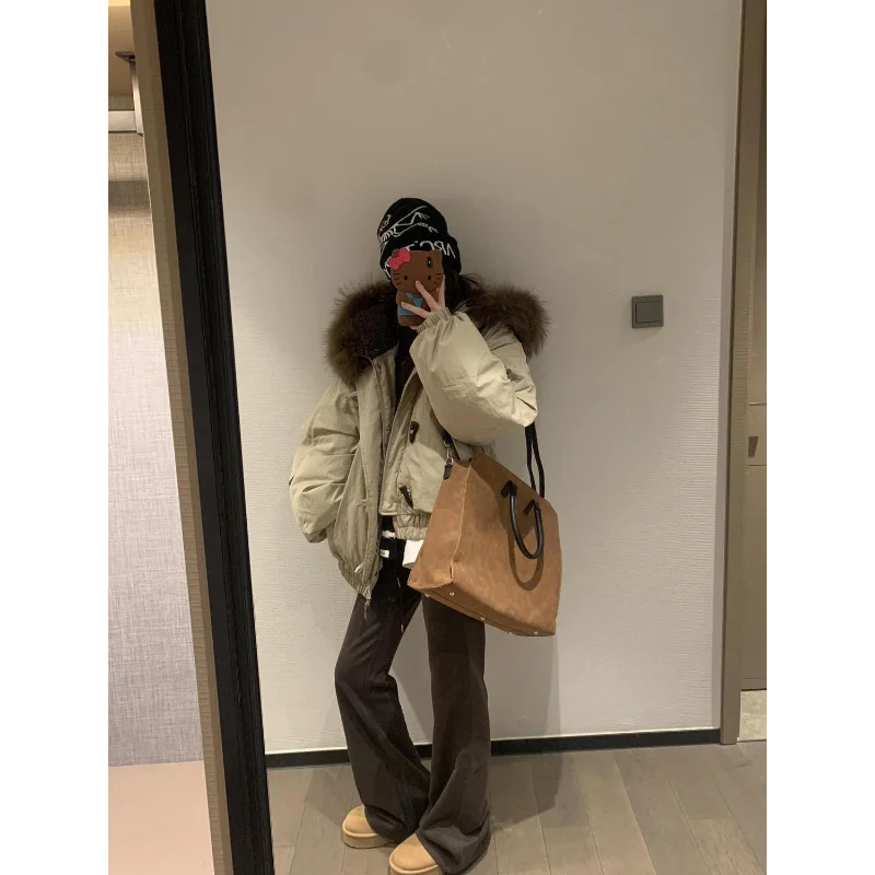 Hooded Jacket Solid Color Flock Button Long Sleeve Cardigan Fashionable Casual Top