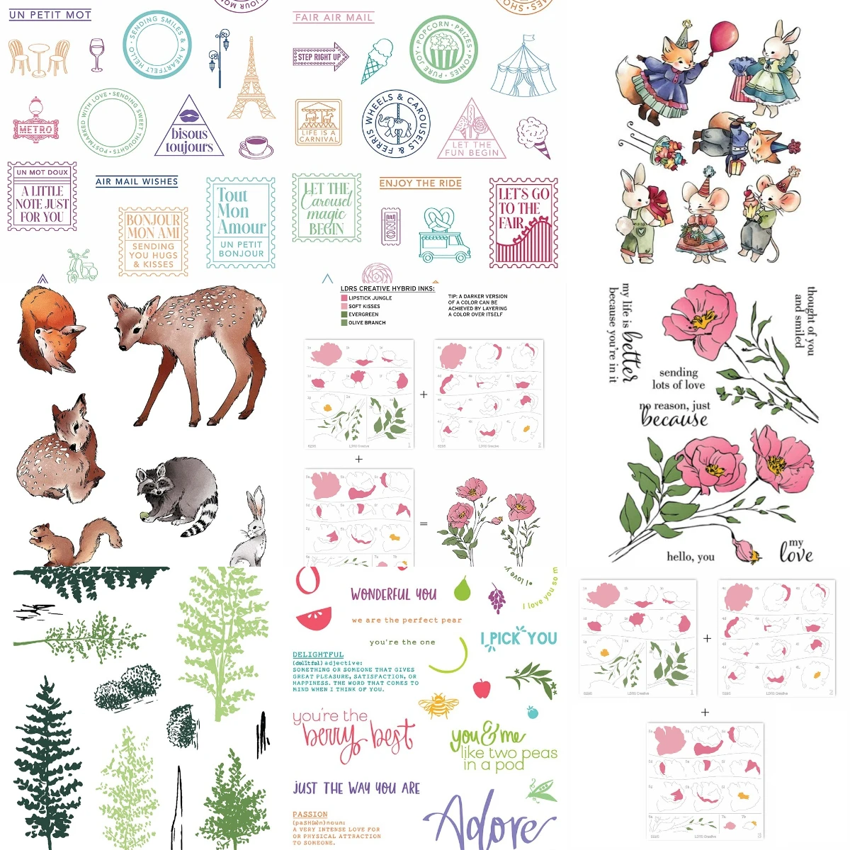 Sweet Escape Collection – transparente Fotopolymer-Stempel – Baumbastelvorlagen für DIY-Scrapbooking, Bastelarbeiten, Fotoalbum-Vorlage, handgefertigt