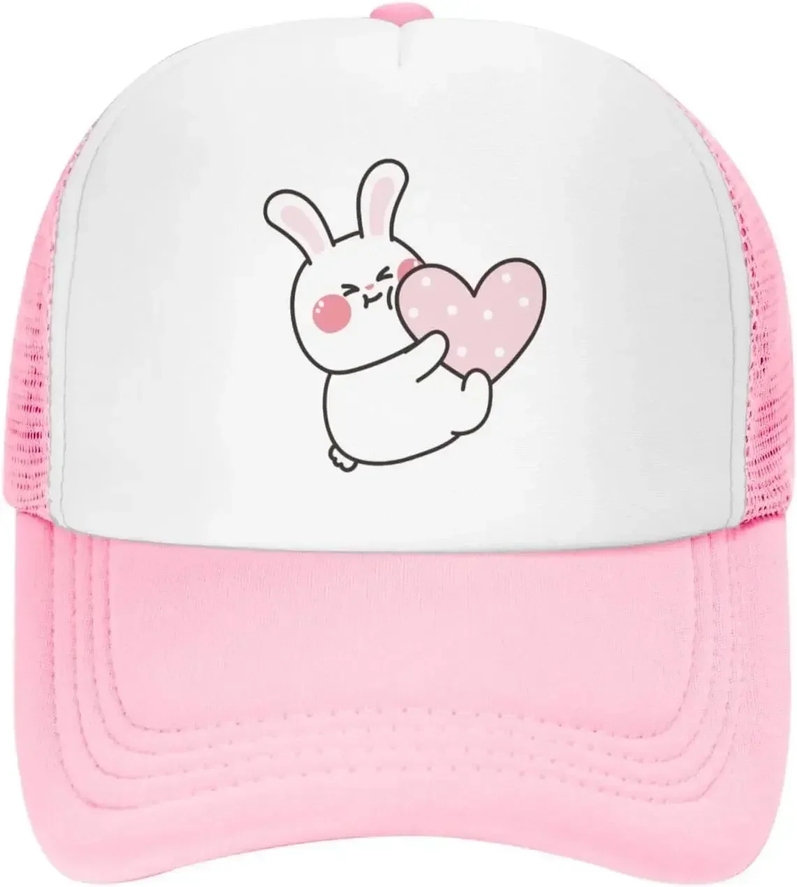 

Lovely Pink Mesh Dad Hat Cute Rabbit Polka Dot Heart Baseball Cap Funny Distressed Ball Summer Outdoor Trucker