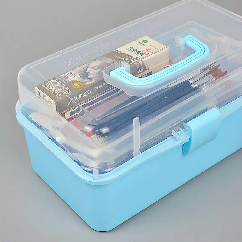 Portable Storage Box Foldable For Stamp Wax Scrapbook Storage Transparent Large Hairpin Box Makeup Organizer Nail Jewelry Box