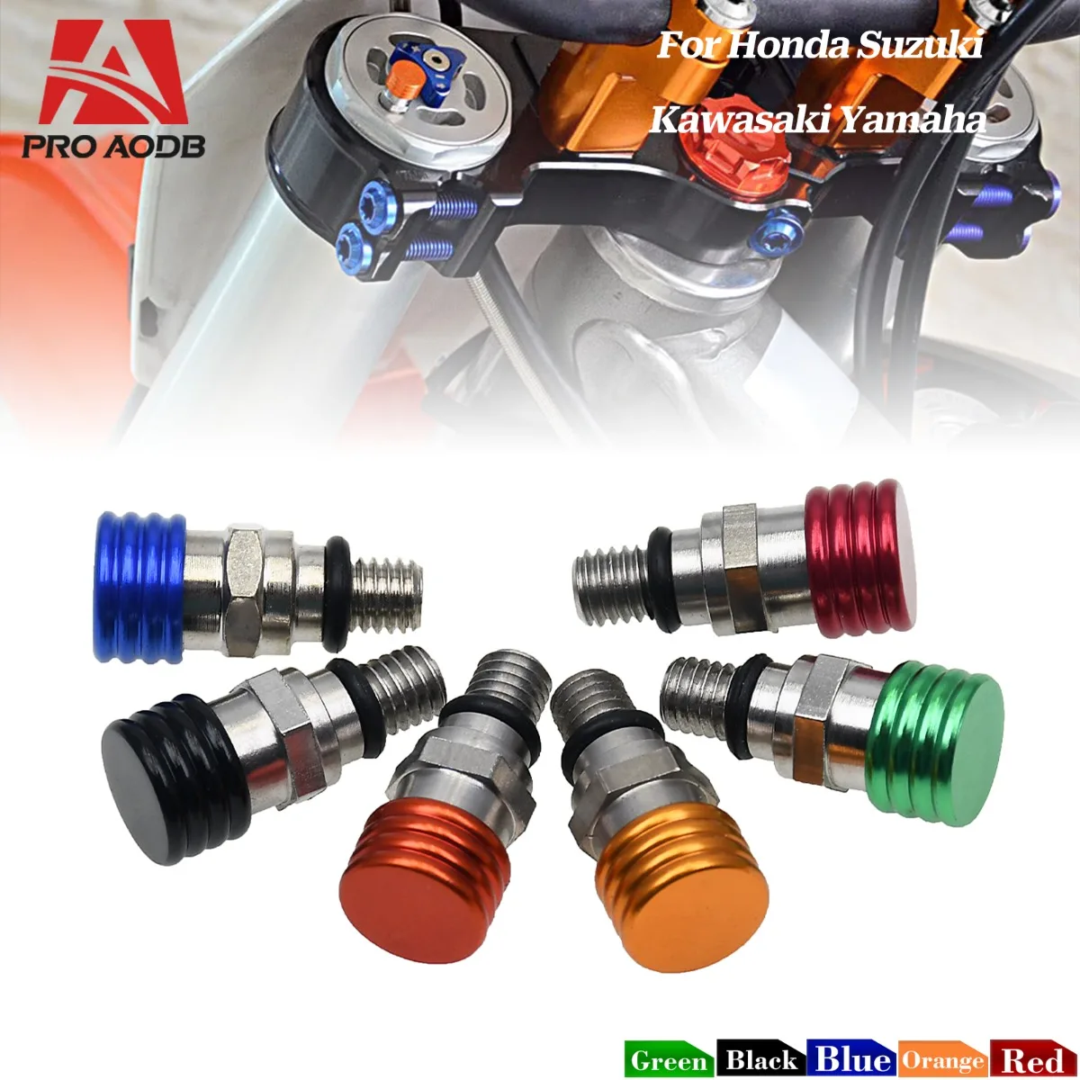 M4x0.8 Bleed Waterproof Front Fork Bleeder Relief Valve For Yamaha YZ TTR WR Suzuki DRZ RM RMX RMZ Kawasaki KX KLX Honda CR CRF