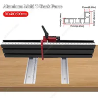 30/45/75 Type Aluminium Profile Fence Miter T-track Backer 300-500mm Sliding Brackets T-Slot for Table Saw Woodworking Workbench