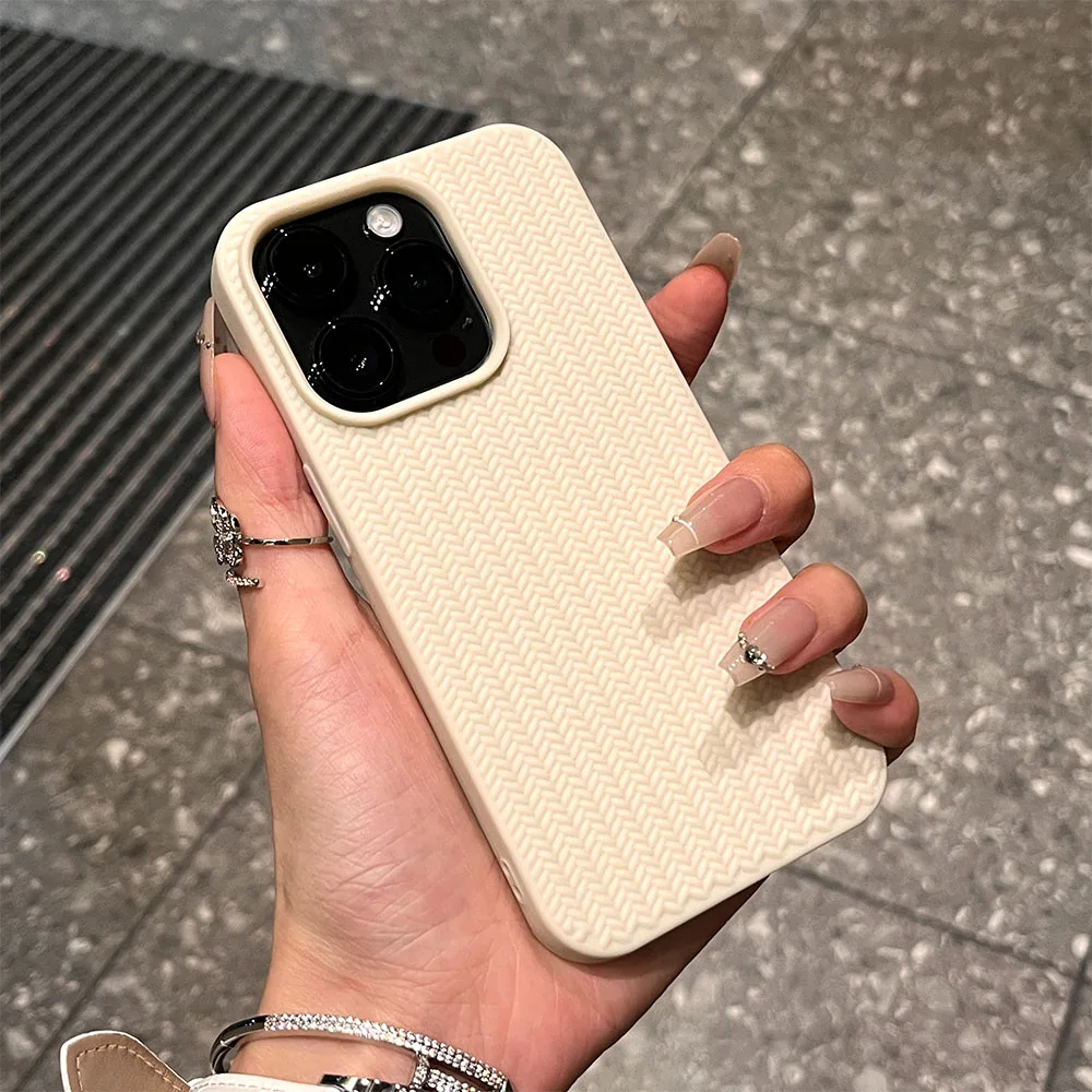 Luxury Knitting Grain Phone Case For iPhone 11 12 13 14 15 16 Pro Max Plus X Xs Max XR Bumper Soft Silicone Cases Cover