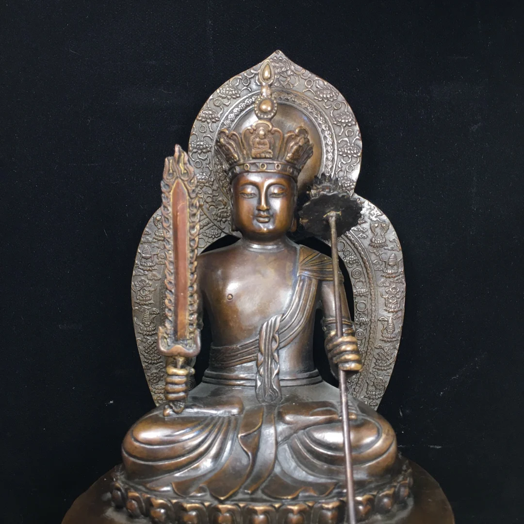 Buddha statue Pure copper South China Sea Void Hidden Bodhisattva ornament Length 18CM, width 15cm, height 28cm, weight 1950g