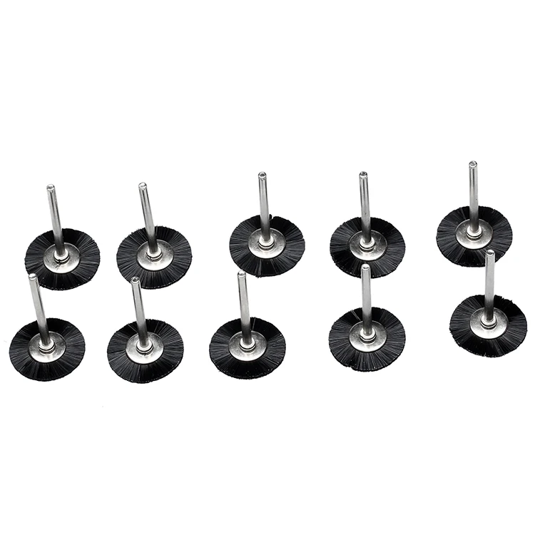 10pcs Flat Nylon Bristle Wheels Brush 3MM Shank Buffing Polishing Brush Wheel Deburring Dremel Rotary Tools Dremel Accessories