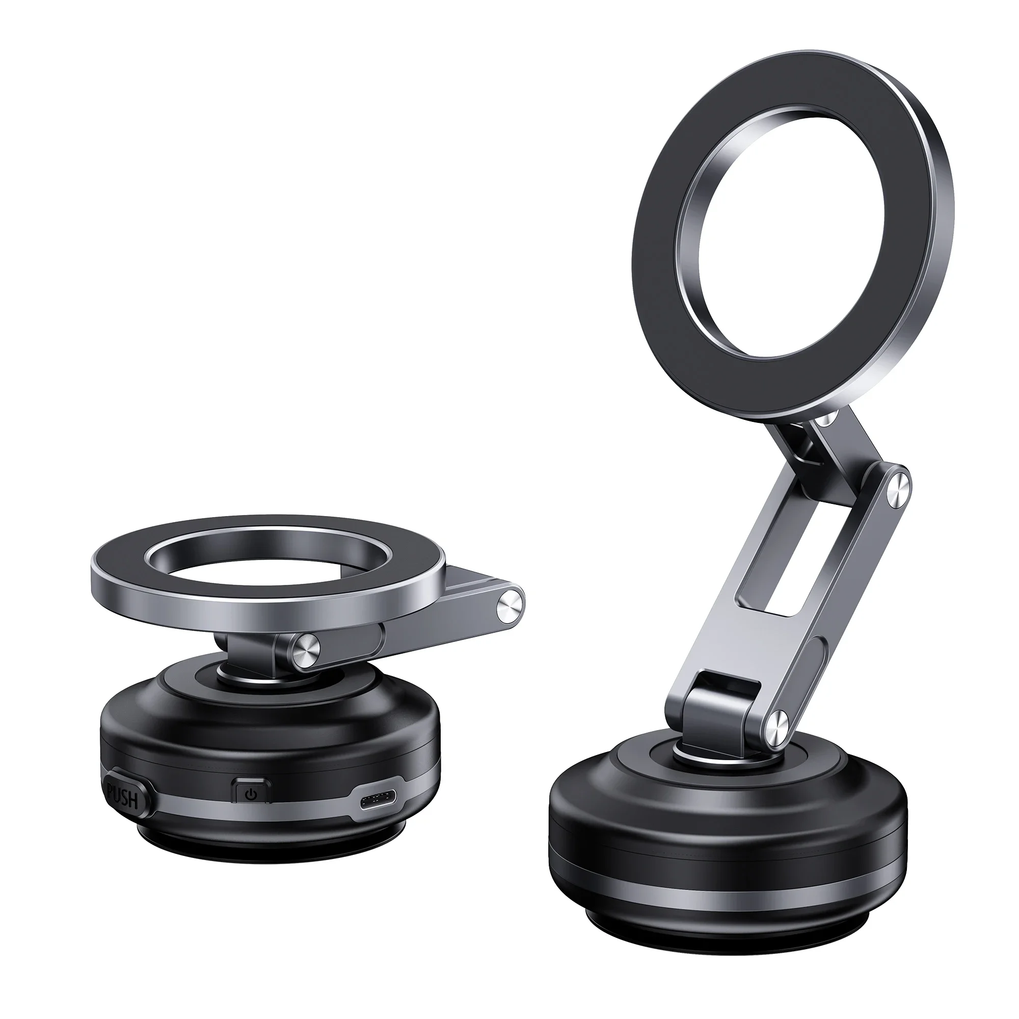 

360° Rotating Electric Vacuum Magnetic Car Phone Mount for IPhone 16/15/14/13/12 for Shower/Car/Mirror/Smooth Surfaces