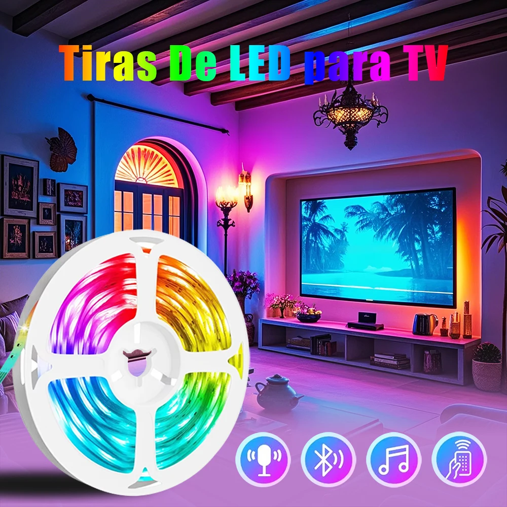 LED TV 스트립 동기화 음악 제어 조명 색상 변경 LED 스트립 조명 백라이트 RGB 스트립 55-65 인치 게임 홈 장식