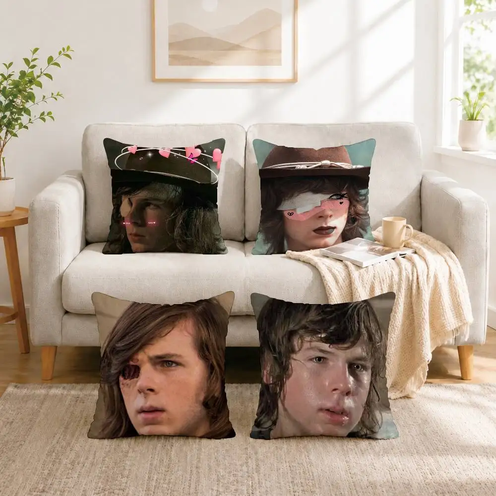 

T-The Walking D-Dead C-Carl Grimes Pillow Case Square Double-Sided Sofa Cushion Cover Bedroom Bedside Pillow Gift