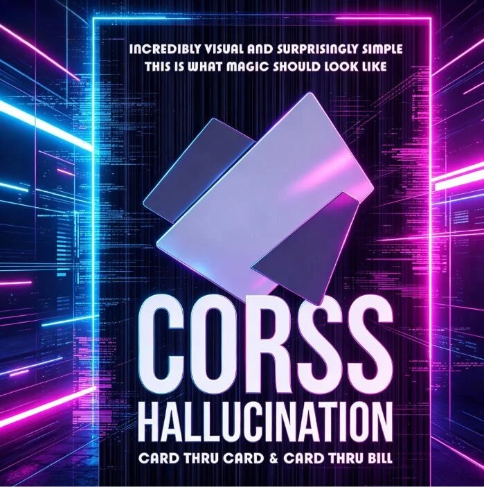 

Cross Hallucination Intersection Gimmick Close Up Magic Props Illusions Street Magic Card Thru Bill Mentalism Card Magic Tricks