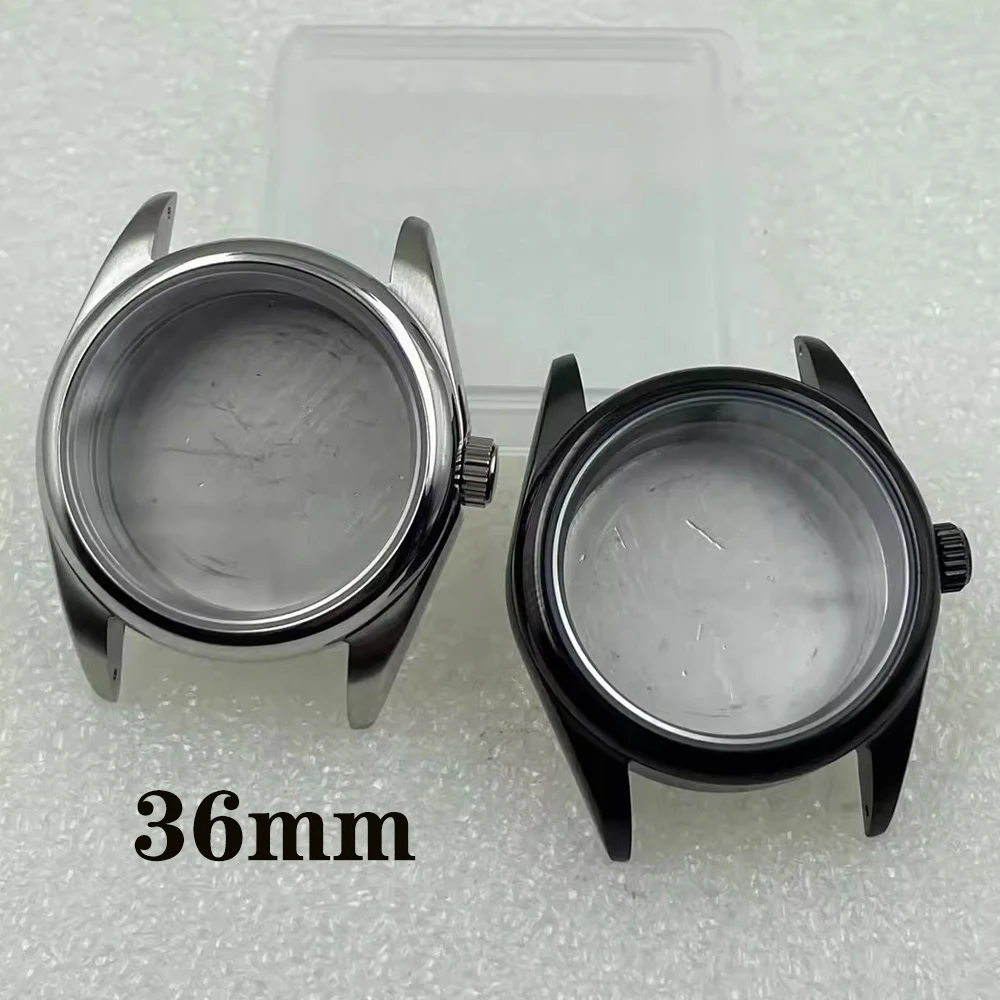 New 36mm Watch Case Stainless Steel Mechanical Watch Sapphire Glass NH35 Case for NH35 NH36 4R35A 4R36A Movement Shell Parts