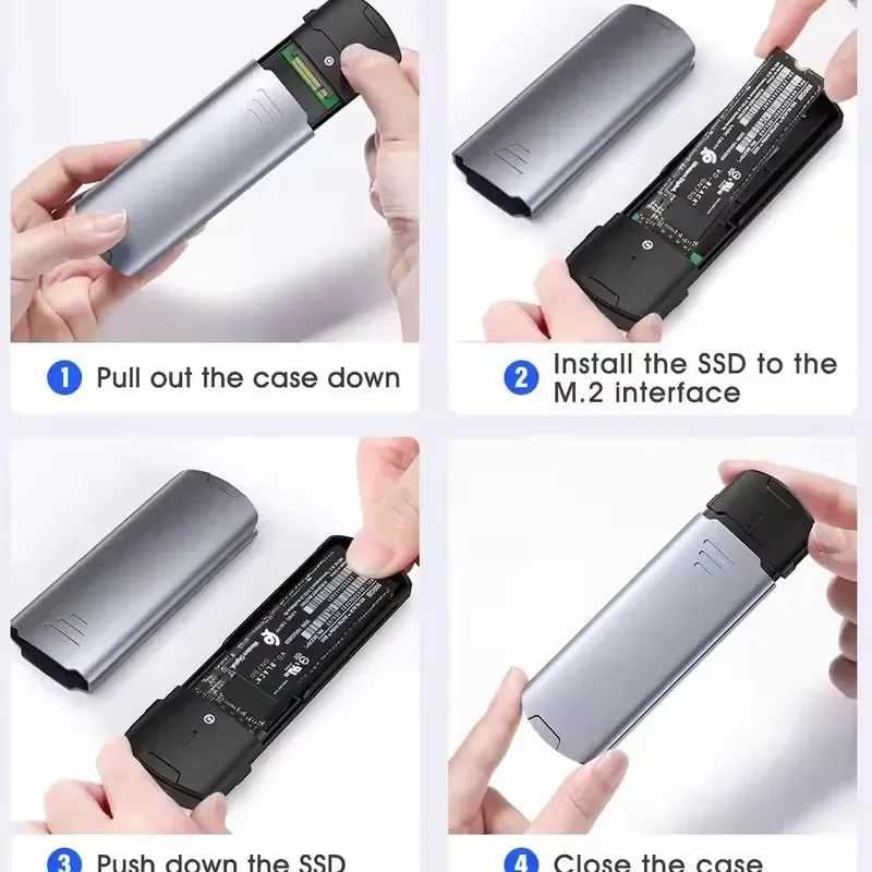 M2 NVMe SSD Enclosure 10Gbps Aluminum RGB - Portable External Hard Drive Case For PC/ Gaming/Editing W/Intelligent Cooling view 3