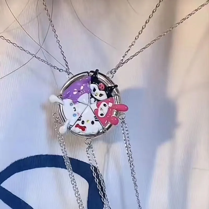 

Miniso original design cartoon cute Yugui dog student necklace Sanrio big ear dog pendant necklace birthday gift for women