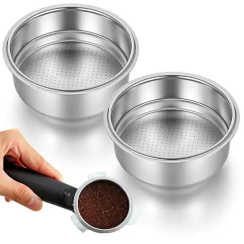 2 Pcs Stainless Steel Coffee Filter 51mm Pressurized Espresso Filter Basket for Portafilter Machines Espresso Machine Parts Com
