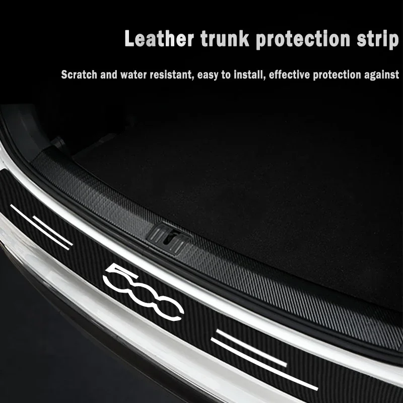 Fiat Auto Carbon Fiber Rear Bumper Guard Sticker Trunk Sill Protector for Fiat 500,500C,500X,Panda,Punto,Tipo,Bravo Car Styling