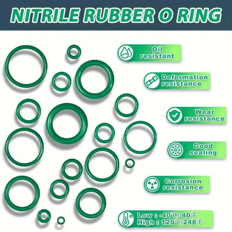 595Pcs Air Conditioning O Ring Kit Assortment Set 36 Size O-Type Sealing Rubber Ring Rubber Accessories Maintenance